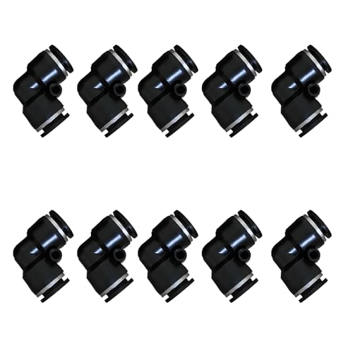 1/2" Od Air Line Elbow Union, Push To Connect Air Fittings, Push Elbow Push Air Fitting (10 Pack) - size: 0.5 Inch, style: Elbows Union