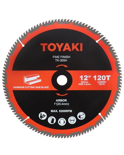 12-Inch Miter Saw Blade, 120-Tooth TCG for Cutting Aluminum - size: 12"_120T_arbor(25.4mm)
