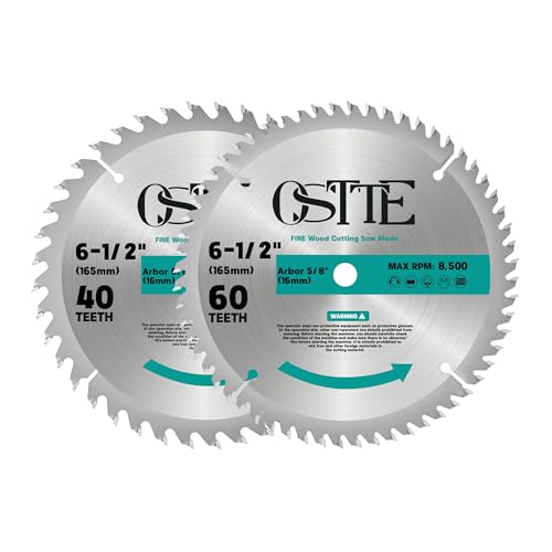 6-1/2 Inch Circular Saw Blade, 5/8" Arbor, 2 Pack - size: 6-1/2" 40&60T (2PCS)