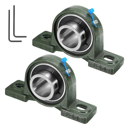 uxcell 2pcs UCP208-24 Pillow Block Bearings 1-1/2 inch Bore Self Alignment, Solid Cast Iron Base Mounted Chrome Steel Bearings - size: UCP208-24