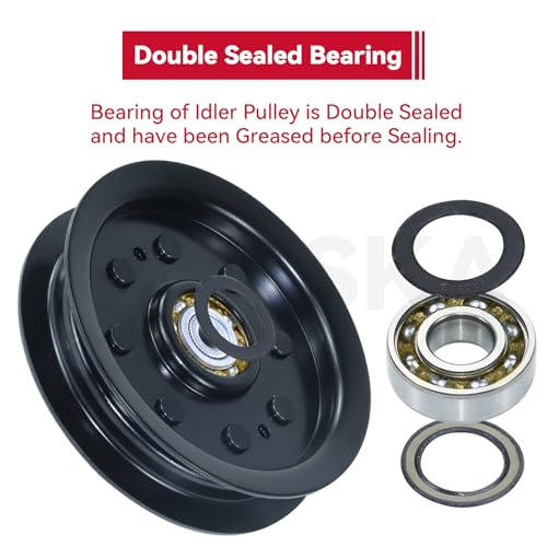 GELASKA 2Pack 753-08171 Idler Pulley 4.25 for Cub Cadet 50 inch RZT 50 Deck - color: A7 1x756-04129 Black