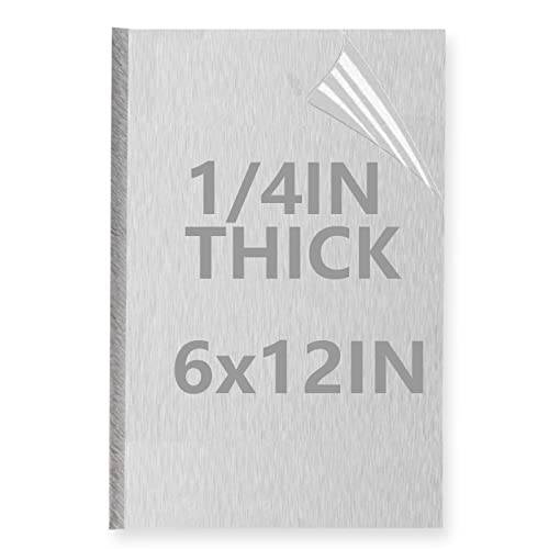 1/4Inch Thick Aluminum Sheet Plate, 6" x 12" Heavy Duty Aluminum Plates - size: 6x12", style: 1/4"