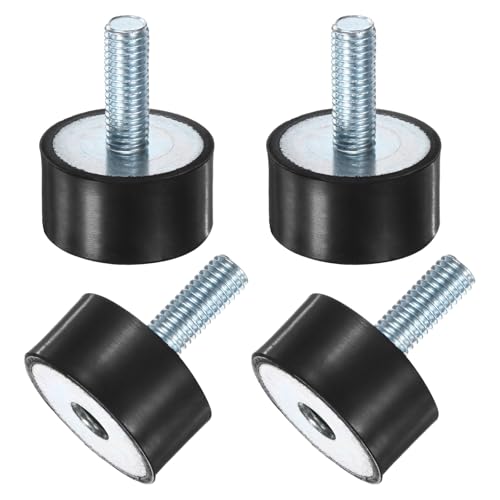 M METERXITY 4-Pack Rubber Mounts D30mmxH15mm Male/Female Vibration Isolators Cylindrical Shock Absorber W M8 x 23mm Studs for Air Compressor/Car/Pump/Boat/Garage Motor/Bobbins Rubber Isolators - size: M8 x 23mm, 30mm x 15mm