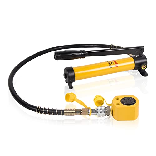 10T Multi-Section Stoke Hydraulic Cylinder Jack Kit RMC-101L 0.98" Stroke + CP-180 400cc Manual Hydraulic Hand Pump Hydraulic Porta Power Kit - style: CP-180+10T(Multi-Section Stoke)