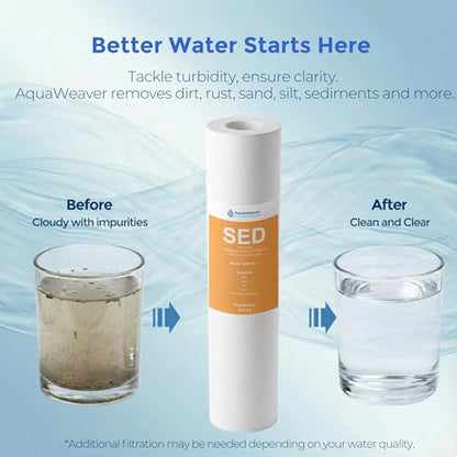 5 Micron 10" x 2.5" Sediment Water Filter Cartridge, 6 Pack
