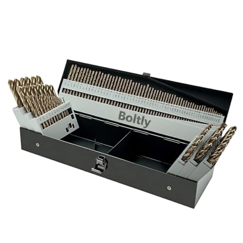 115Pcs Cobalt Drill Bits Set, High Speed Steel, 135 Degree Tip, Twist Jobber Length Drill Bit Kit for Hardened Metal, Plastic and Wood with Metal Indexed Storage Case, 1/16"-1/2" - color: 4341-115pcs