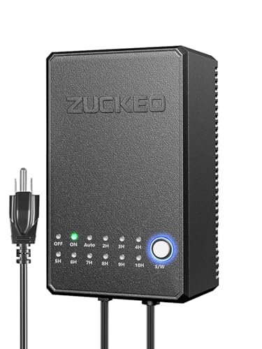 ZUCKEO 60W Low Voltage Landscape Transformer with Timer and Photocell Sensor, Waterproof Outdoor Landscape Lighting Transformer, 120V to 24V DC for Garden LED Lights, Spotlight, Pathway Light