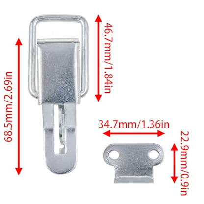 Lovelysp Stainless Steel Spring Loaded Toggle Latch Tool Box Hood Locks Latches with Mounting ScrewsSilver Catch Hasp Clamp Clip Lock for Cabinets Wooden Cases, etc. 2PCS