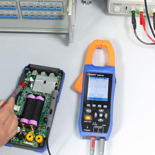 OWON Digital Clamp Meter with 2.8-inch IPS LCD Display, AC/DC Oscilloscope Function 3 in 1, 20000 Count True RMS Auto-ranging Current Meter, Bluetooth Current Meter and Oscilloscope - style: Yel101