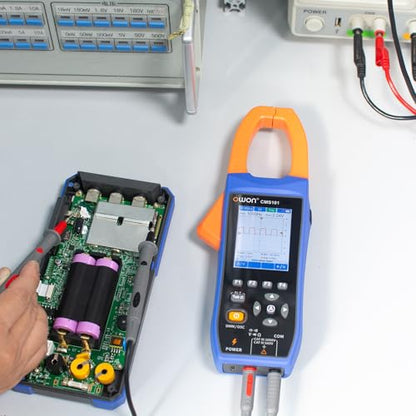 OWON Digital Clamp Meter with 2.8-inch IPS LCD Display, AC/DC Oscilloscope Function 3 in 1, 20000 Count True RMS Auto-ranging Current Meter, Bluetooth Current Meter and Oscilloscope - style: Yel101