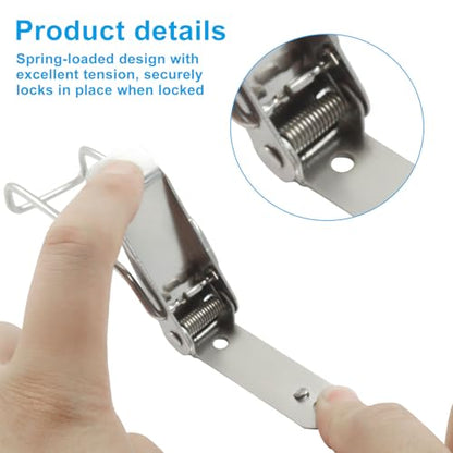 4 Pcs 120mm/4.72 inch Spring Loaded Toggle Hasp Latch - size: 4.72 inch / 120 mm