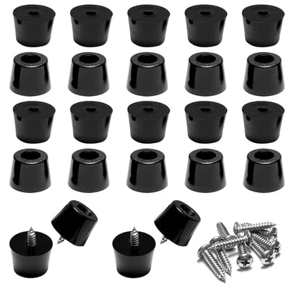 20 Pcs Rubber Feet for Cutting Board with Stainless Screws - size: 7/8" W X 5/8" H