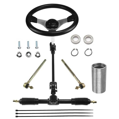 PRO BAT 300mm/11.8'' Steering Wheel & 420mm/16.5'' Gear Rack Pinion - size: 11.8‘’ Steering Wheel 16.5'' Gear Rack Pinion Kit