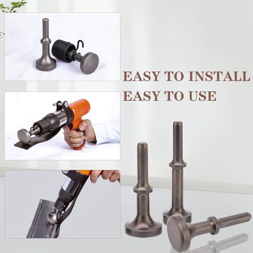 Air Hammer Bits Set, Air Hammer Smoothing Bit Set, 0.401 Air Hammer Bits, Pneumatic Hammer Bits, Extended Length Pneumatic Chisel Bits with Spring by HOOTO(5Pcs)