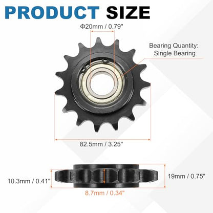 uxcell 2Pcs #50 Roller Chain Idler Sprocket, 20mm Bore 5/8" Pitch 15 Tooth - size: 20mm Bore 5/8" Pitch 15 Tooth