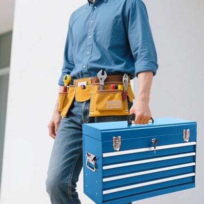 Heavy Duty Portable Tool Chest with Multiple Drawers and Locking System for Secure Tool Storage and Organization on the Go