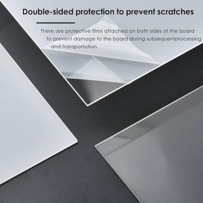 BUYGOO 4Pack Clear Acrylic Sheet 6″ x 12″ x 1/8" Clear Plexiglass Sheet Clears Plastic Square Sheet, DIY Materials for Househld Decoration, Advertisement Signs, Display, Picture Frame, Painting