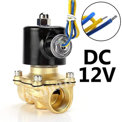Beduan Brass Electric Solenoid Valve, 1/2" 12V Air Valve Normally Colsed for Water Air Gas Fuel Oil (Pack of 2) - size: DC12V (Pack of 2), style: 1/2"NPT