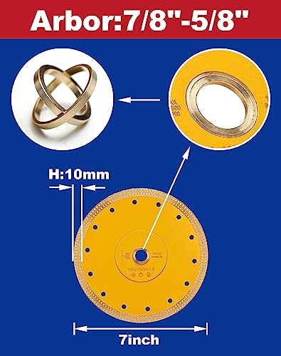 7 Inch Super Thin Diamond Saw Blade Porcelain Tile Blade for Cutting Granite Marbles Tiles (7) - size: 7 inch