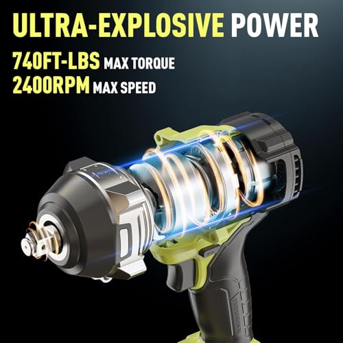 Power Impact Wrench 1000N.m Brushelss 1/2'' Cordless Impact Driver