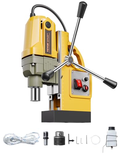 VEVOR Magnetic Drill, 1400W Motor 1.6 in Boring Diameter, 2810 lbf Portable Electric Mag Drill Press, 800 RPM No-Load Speed, Drilling Machine for Metal Surface, Industrial and Home Improvement - size: 1.6 in