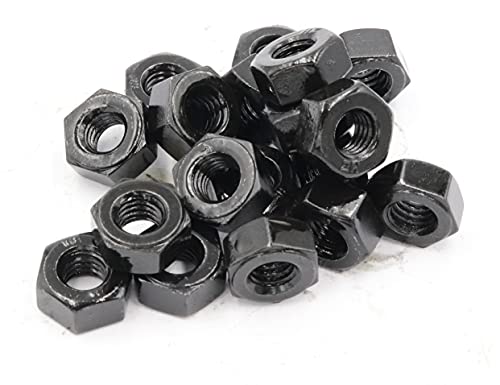 LBY 23pcs Heavy Hex Nuts, 3/8-16 Coarse Thread Hex Nuts, 45# Steel (Black) - size: 3/8-16