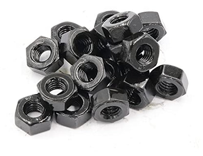 LBY 23pcs Heavy Hex Nuts, 3/8-16 Coarse Thread Hex Nuts, 45# Steel (Black) - size: 3/8-16