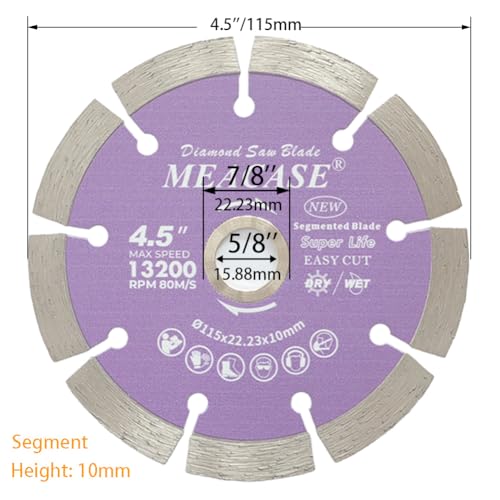4-1/2 inch General Purpose Segmented Diamond Saw Blade for Concrete Masonry Brick Block Stone - style: 4.5''