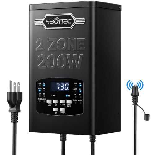 HIBOITEC 200W Low Voltage Transformer 2 Zone Independent Control Output