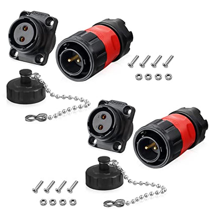 2 Pin 2 PCS Aviation Plastic Waterproof Electrical Connector for Industrial, Power, Indoor, and Outdoor Wire Connections - style: 2PIN, 2PCS