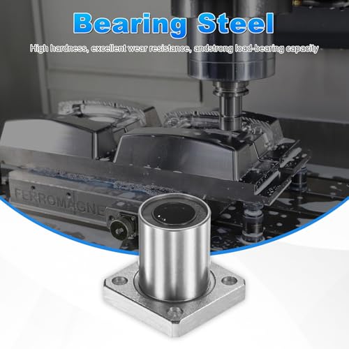PATIKIL LMK12UU Linear Ball Bearings 12mm Bore Dia 21mm OD 32mm Long 4.5mm Hole, 4Pcs Round Flange Linear Motion Bushing Double Side Rubber Sealed Rod Liner Shaft for Machine 3D Printer - size: 12mm