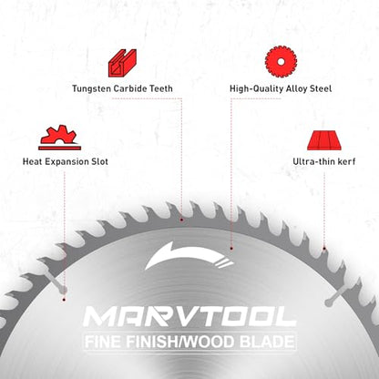 10-Inch 60-Tooth Woodworking Saw Blade, Max 7000 RPM, Fine Finish Wood Crosscutting, Tungsten Carbide Tooth with 5/8 Inch Arbor for Miter Saws & Table Saws (Red) - color: 10" 60T Red