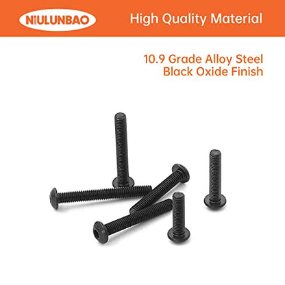 M5 x 20mm 25mm 30mm 35mm 40mm Button Head Socket Cap Screws Bolts, 10.9 Grade Alloy Steel, Black Oxide Finish, Allen Socket Drive, Metric Machine Fully Threaded, Assortment Kit 50PCS - size: M5 x 20/25/30/35/40mm (50PCS)