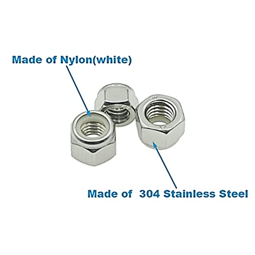 #4-40 to 3/8"-16 304 Stainless Steel Nylon-Insert Hex Lock Nuts Kit