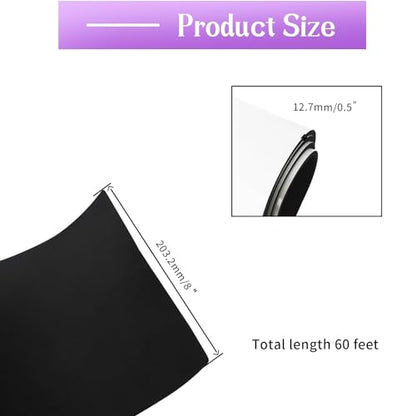 Foam Sheet with Adhesive - 60" x 8" x 1/2" (L*W*T), Black Closed Cell Neoprene Cushion Mat EVA Foam Insulation Padding Soundproof Sheet Roll for Cabinet, DIY Project - color: Black, size: 60" x 8" x 1/2"