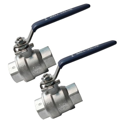 3/4 Inch 316 Stainless Steel Ball Valve NPT Full Port 2-Pack - size: 316 3/4" NPT F x F