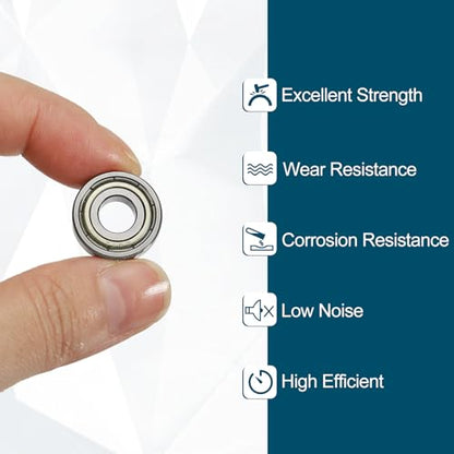 uxcell 10Pcs 696ZZ Deep Groove Ball Bearings, 6x15x5mm Chrome Steel - size: 696ZZ (6x15x5mm)