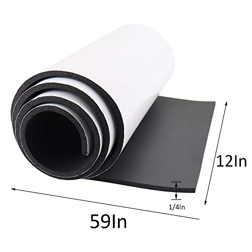 DGSL Foam Insulation Neoprene Sheets with Adhesive, 12''W x 59''L x 1/4''T - color: Black, size: 12 in x 59 in x 1/4 in