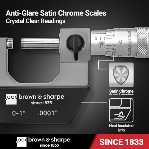 Brown & Sharpe 0-1 Inch Outside Micrometer, 0.0001 Inch Graduation
