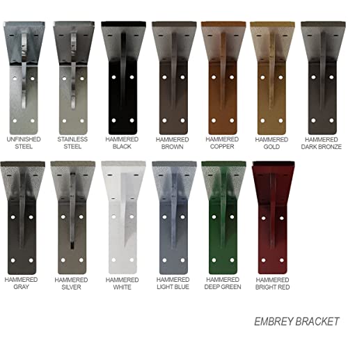 Ekena Millwork BKTM02X06X03EBPWH Steel Bracket Embrey, 2" W x 6" D x 3 3/4" H, White Primer - color: White Primer (Paintable), size: 2-in. W x 6-in. D x 3.75-in. H
