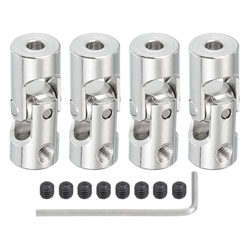 PATIKIL Rotatable Universal Steering Shaft 2.3mm to 3mm Inner Dia, 4 Pcs U Joint Shaft Coupling U Joints Coupler Connector Accessories with M3 Screws for Motor Model Robots - size: 2.3mm to 3mm