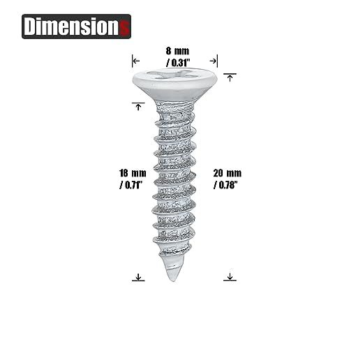 JQK #8 x 3/4" White Wood Screw, Flat Head Phillips Wood Screw 18-8 S/S Electroplating White Stainless Steel, #8 x 3/4-Inch, 100-Piece, SBW4220-P100 - color: White, size: #8 x 3/4 IN(100 Pcs)