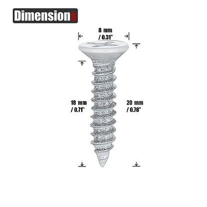 JQK #8 x 3/4" White Wood Screw, Flat Head Phillips Wood Screw 18-8 S/S Electroplating White Stainless Steel, #8 x 3/4-Inch, 100-Piece, SBW4220-P100 - color: White, size: #8 x 3/4 IN(100 Pcs)