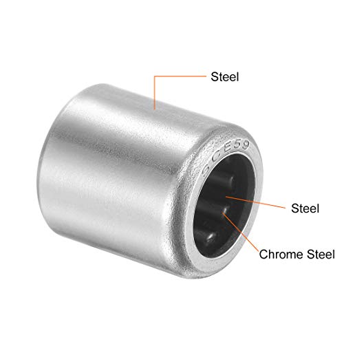 uxcell SCE59 Needle Roller Bearings 5/16-inch Bore 1/2-inch OD 9/16-inch Width Chrome Steel Open End 5pcs - size: 5/16x1/2x9/16"
