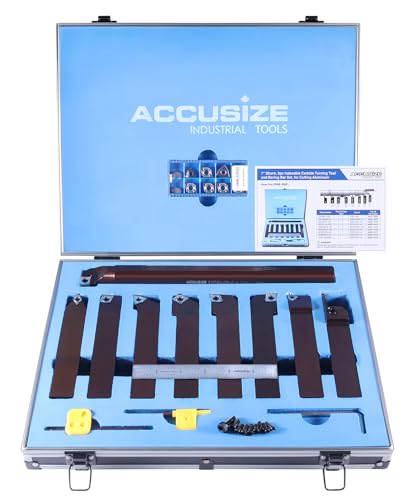 Accusize 1" Shk 9-Pc Indexable Turning & Boring Set for Aluminum, 3988-0001 - style: For Cutting Aluminum