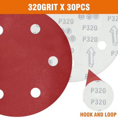 30 PCS 9 Inch Drywall Sanding Discs 320 Grit 6 Hole - color: 6 Hole, size: Grit 320