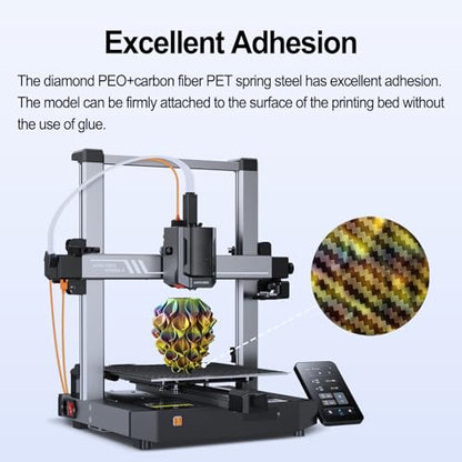 256x268mm PET PEO Double Side Build Plate for Anycubic Kobra 3 V2/Kobra 3/Combo/ACE Pro, Smooth Diamond PEO+Carbon Fiber PET Spring Steel Sheet Plate for Anycubic 3D Printer - size: 256x268mm