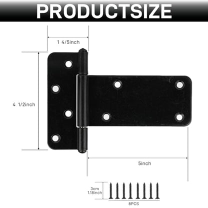 2 Pack 5” Heavy Duty Gate Hinges,260 Lbs Capacity Black Door Hinges - size: 5 inches - 2 Pack