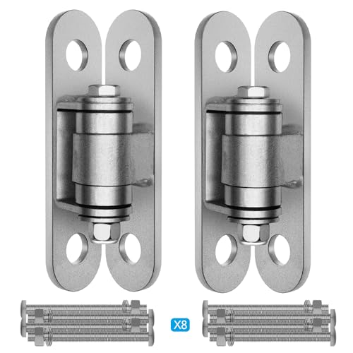 Eatra Large, Heavy Duty Gate Hinges with Sealed Bearings and 8 Screws, Adjustable Yoke Pivot, Suitable for Large Driveway Gates Up to 1100 Pounds, Two Pack, Carbon Black (2pcs Silver) - color: 180 Gate Hinge 2pcs silver