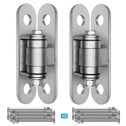 Eatra Large, Heavy Duty Gate Hinges with Sealed Bearings and 8 Screws, Adjustable Yoke Pivot, Suitable for Large Driveway Gates Up to 1100 Pounds, Two Pack, Carbon Black (2pcs Silver) - color: 180 Gate Hinge 2pcs silver